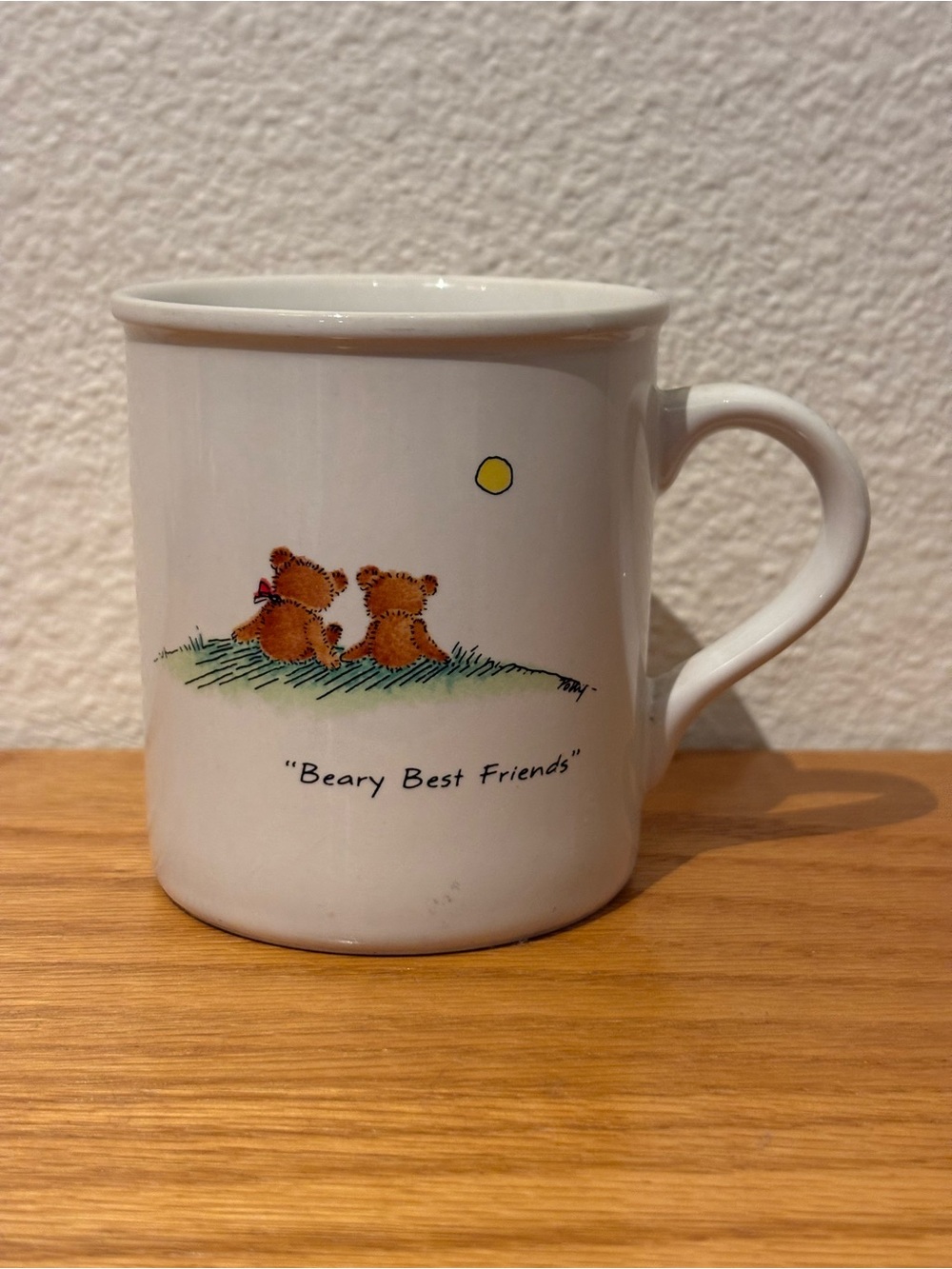 Hallmark White Ceramic 'Beary Best Friends' Mug with Yellow Sun